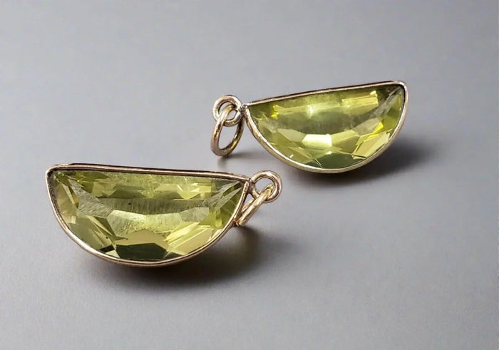 14k Gold Lemon Quartz Pendant Moon shape for women - K Jewelry Accessories