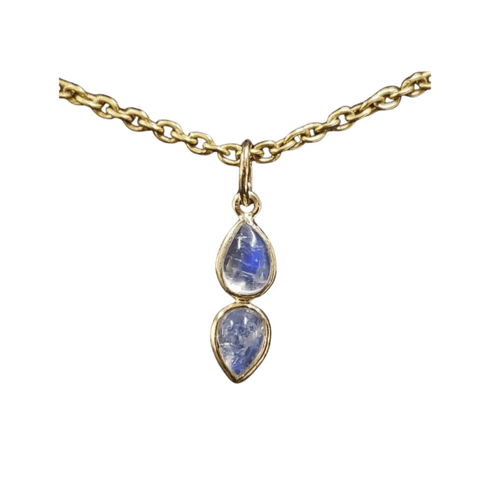 14k Gold Moonstone Pendant Rainbow Charm Natural - K Jewelry Accessories