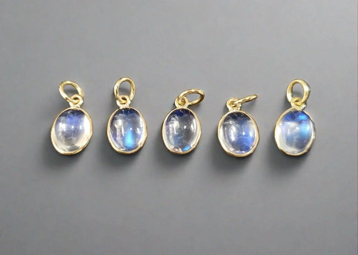 14k Gold Moonstone Pendant Rainbow Dainty - K Jewelry Accessories
