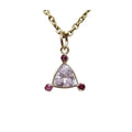 14k Gold Morganite Pendant: Trillion Ruby Accent, Bezel Set - K Jewelry Accessories