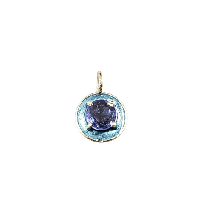 14k Gold Natural Blue Sapphire Charm Necklace - K Jewelry Accessories