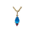 14k Gold Natural Neon Apatite and Ruby Pendant - K Jewelry Accessories