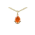 14k Gold Natural Orange Ethiopian Opal Dainty Pendant - K Jewelry Accessories