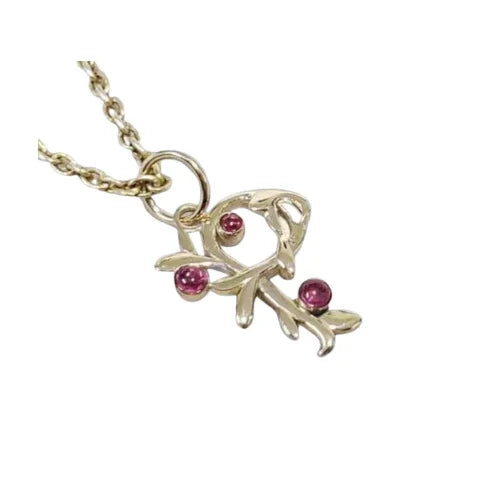 14k Gold Natural Spinel Pendant Necklace