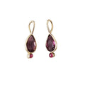 14k Gold Pear Pink Tourmaline Pendant with Ruby Accent - K Jewelry Accessories