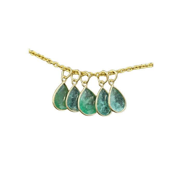 14k Gold Pear Zambian Emerald Pendant - K Jewelry Accessories