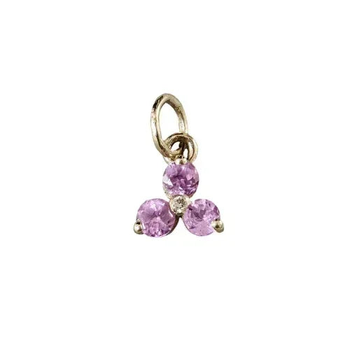 14k Gold Pink Sapphire and Diamond Pendant - K Jewelry Accessories