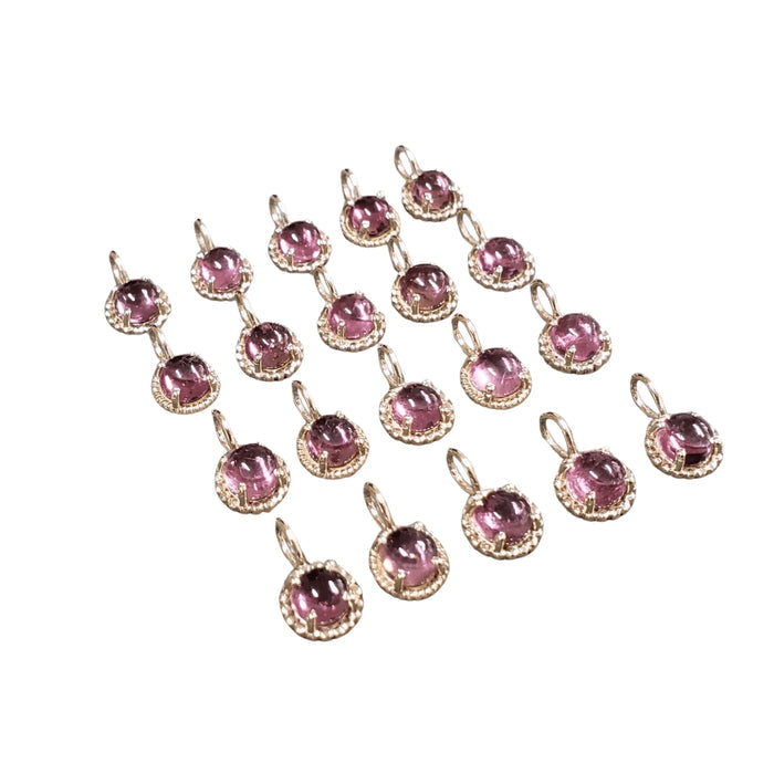 14k Gold Pink Tourmaline Charms Minimalistic - K Jewelry Accessories