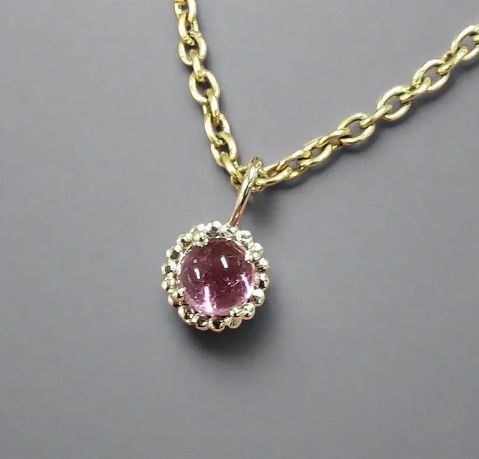 14k Gold Pink Tourmaline Charms Minimalistic - K Jewelry Accessories