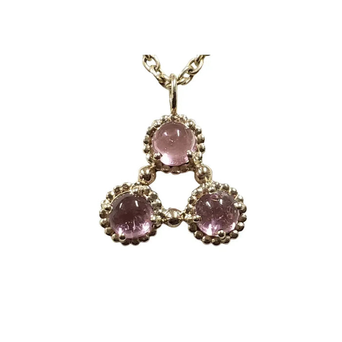 14k Gold Pink Tourmaline Pendant: Handmade Cabochon Gemstone - K Jewelry Accessories