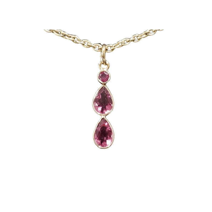 14k Gold Pink Tourmaline Pendant Necklace - K Jewelry Accessories