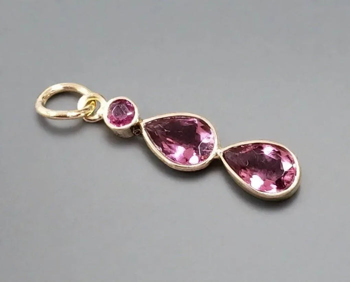 14k Gold Pink Tourmaline Pendant Necklace - K Jewelry Accessories