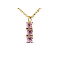 14k Gold Pink Tourmaline Pendant Three stone jewelry - K Jewelry Accessories
