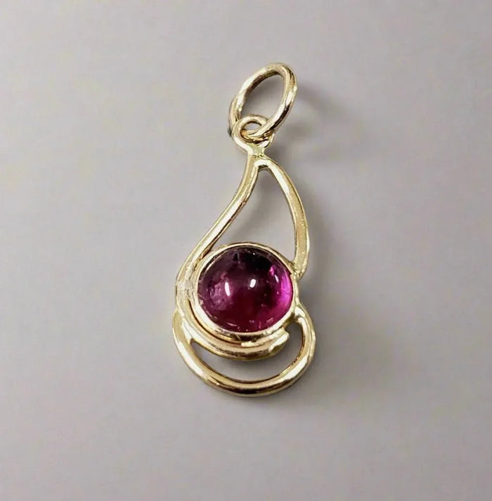 14k Gold Pink Tourmaline Pendant - K Jewelry Accessories