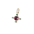 14k Gold Pink Tourmaline & Tsavorite Pendant - K Jewelry Accessories