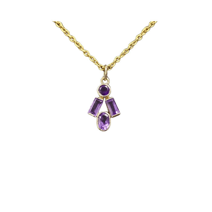 14k Gold Purple Amethyst Dainty Pendant For women - K Jewelry Accessories