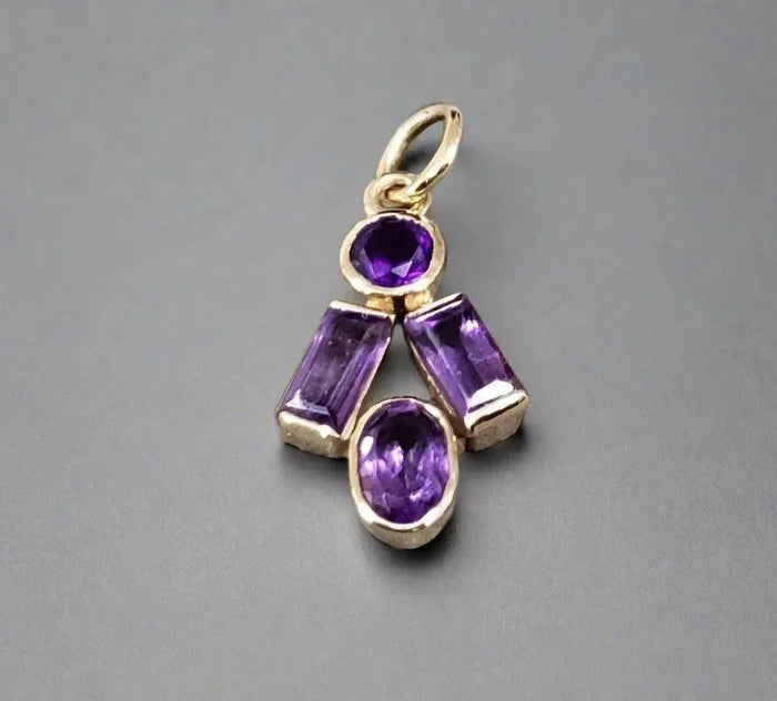 14k Gold Purple Amethyst Dainty Pendant For women - K Jewelry Accessories