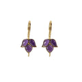 14k Gold Purple Amethyst February Birthstone Earrings - K Jewelry Accessories