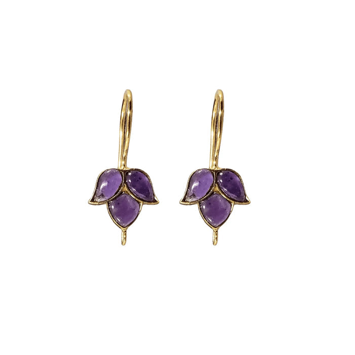 14k Gold Purple Amethyst February Birthstone Earrings - K Jewelry Accessories