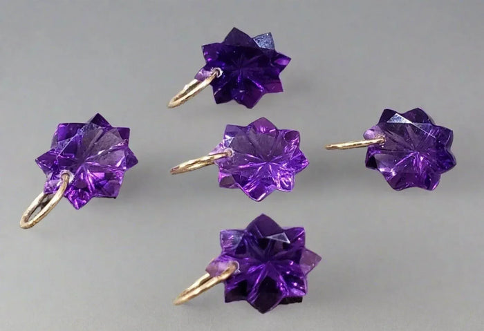 14k Gold Purple Amethyst Necklace Charm Pendant - K Jewelry Accessories