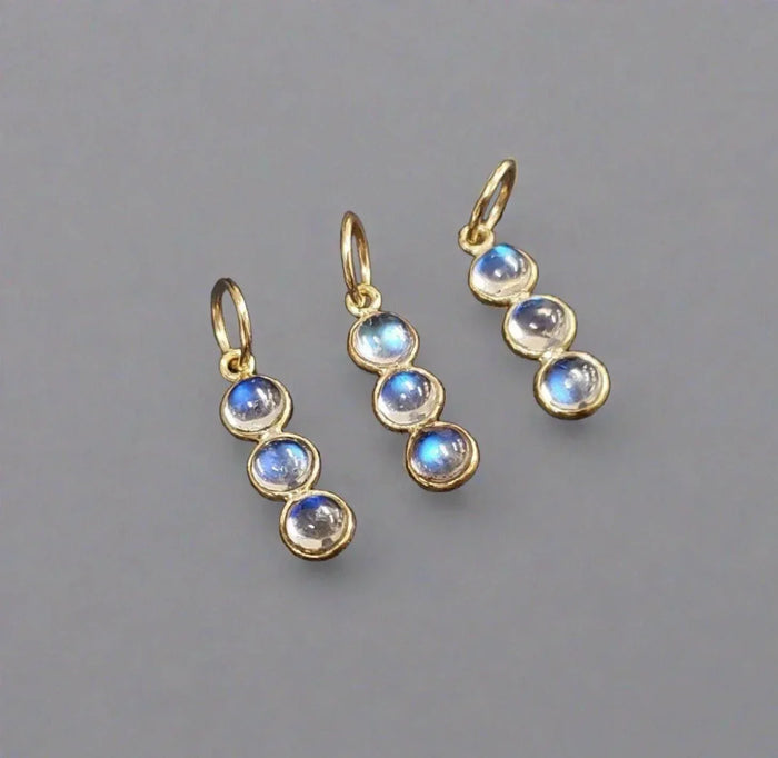 14k Gold Rainbow Moonstone Charm Pendant Minimalistic - K Jewelry Accessories