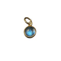 14k Gold Rainbow moonstone Charm Pendant - K Jewelry Accessories