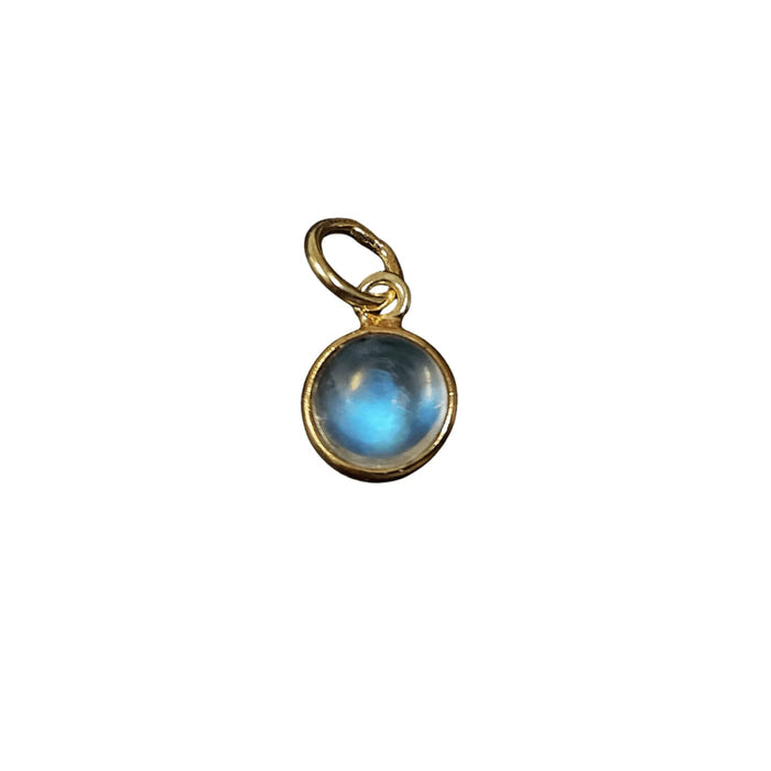 14k Gold Rainbow moonstone Charm Pendant - K Jewelry Accessories