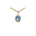 14k Gold Rainbow Moonstone Dainty Pendant Oval shape - K Jewelry Accessories