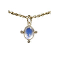 14k Gold Rainbow Moonstone & Diamond Pendant - K Jewelry Accessories