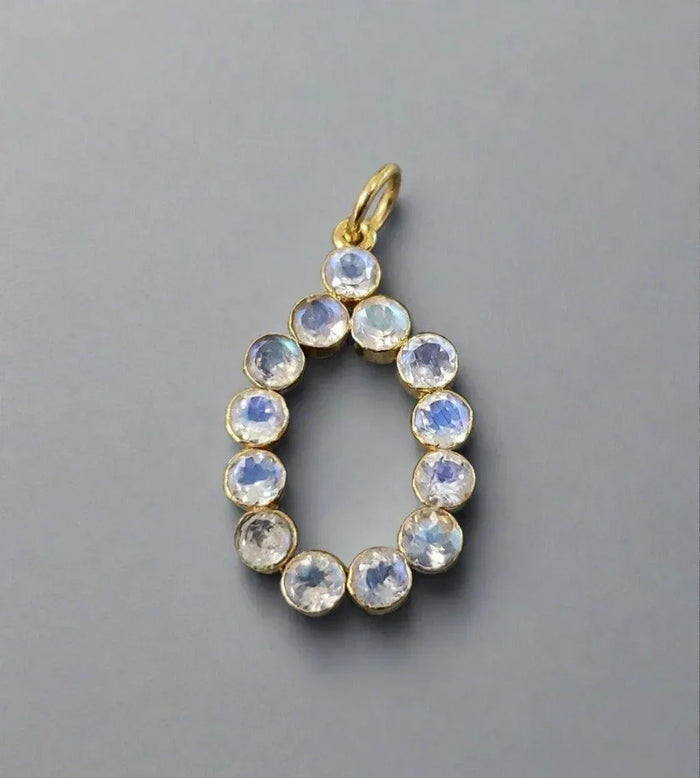 14k Gold Rainbow Moonstone Gemstone Pendant - K Jewelry Accessories