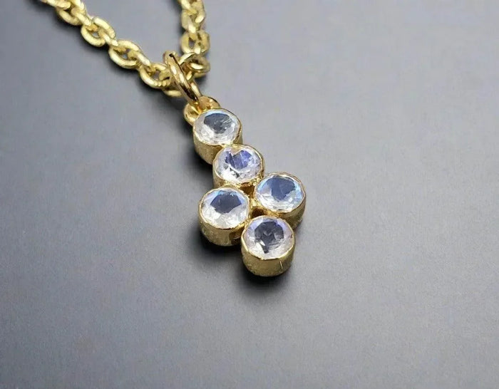 14k Gold Rainbow Moonstone Jewelry Charm Pendant - K Jewelry Accessories