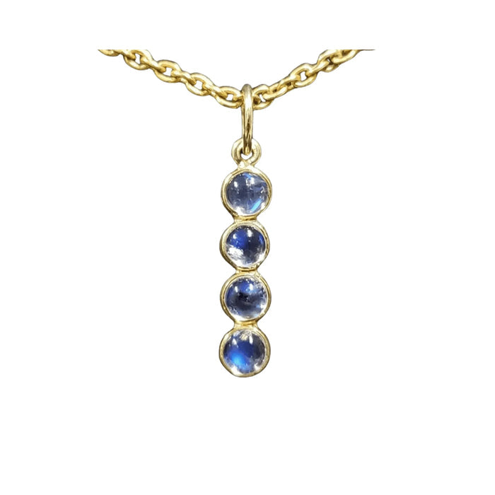 14k Gold Rainbow Moonstone one line Pendant for unisex - K Jewelry Accessories
