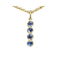14k Gold Rainbow Moonstone one line Pendant for unisex - K Jewelry Accessories