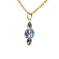 14k Gold Rainbow moonstone Pendant 4 stone - K Jewelry Accessories
