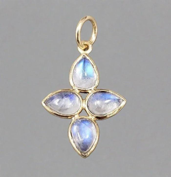 14k Gold Rainbow Moonstone Pendant Elegant - K Jewelry Accessories