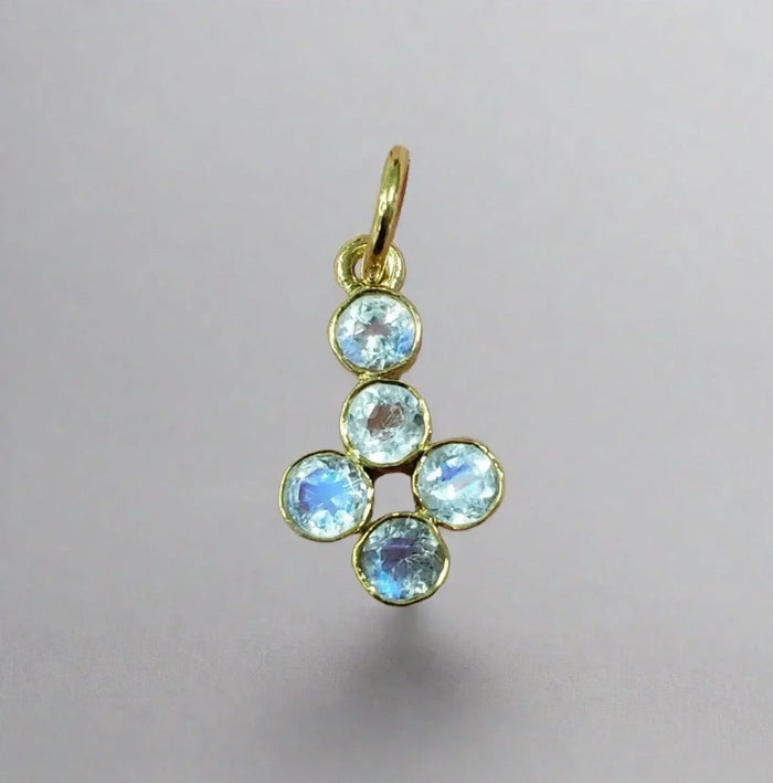 14k Gold Rainbow moonstone Pendant for women - K Jewelry Accessories
