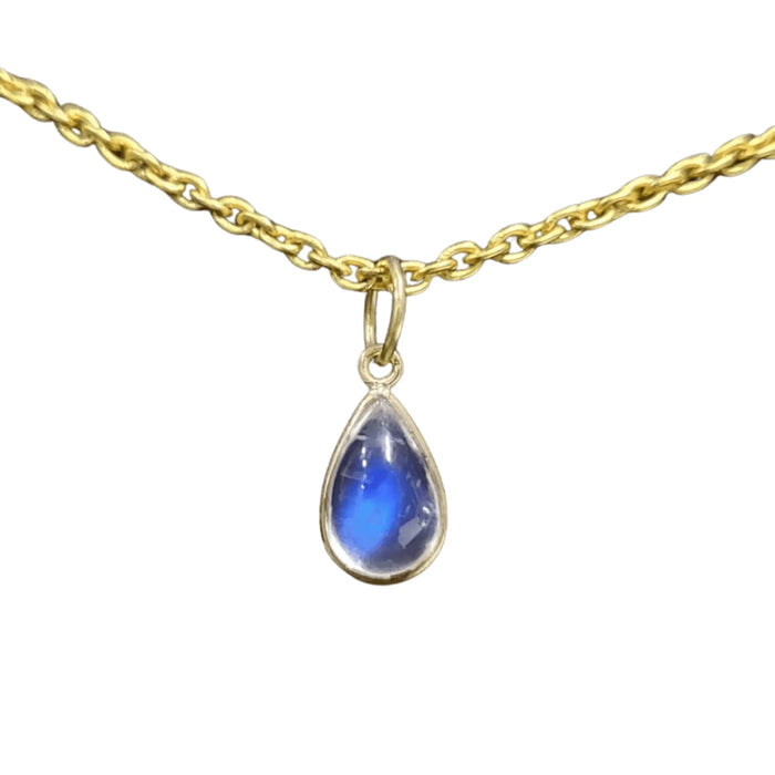 14k Gold Rainbow moonstone Pendant Teardrop Shape - K Jewelry Accessories