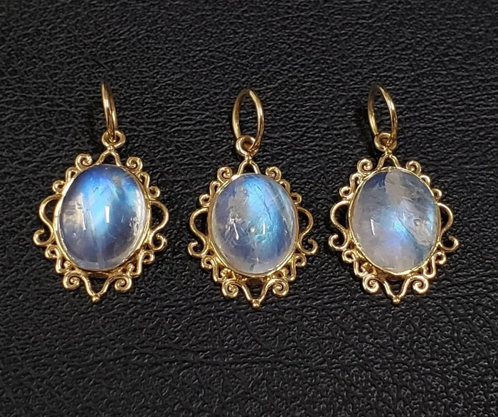 14k Gold Rainbow Moonstone Women Pendant - K Jewelry Accessories