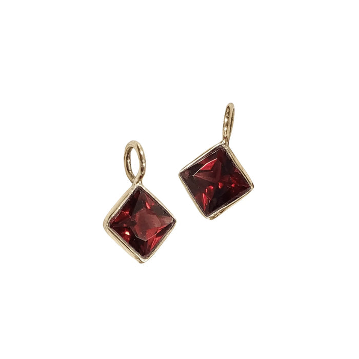 14k Gold Red Garnet Pendant Charm Beautiful for women - K Jewelry Accessories