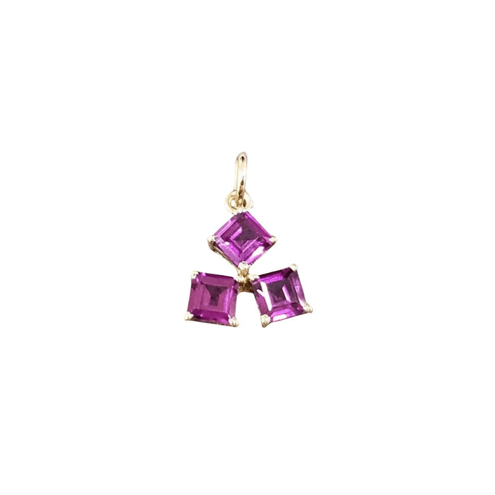 14k Gold Rhodolite Garnet Pendant - K Jewelry Accessories