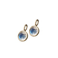 14k Gold Round Blue Rainbow Moonstone Charm - K Jewelry Accessories