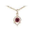 14k Gold Round Pink Tourmaline Pendant - K Jewelry Accessories