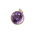14k Gold Round Purple Amethyst Necklace Pendant for women - K Jewelry Accessories