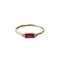 14k Gold Ruby Baguette & Diamond Ring - K Jewelry Accessories