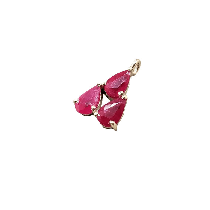 14k Gold Ruby Charm Pendant Natural Pink - K Jewelry Accessories