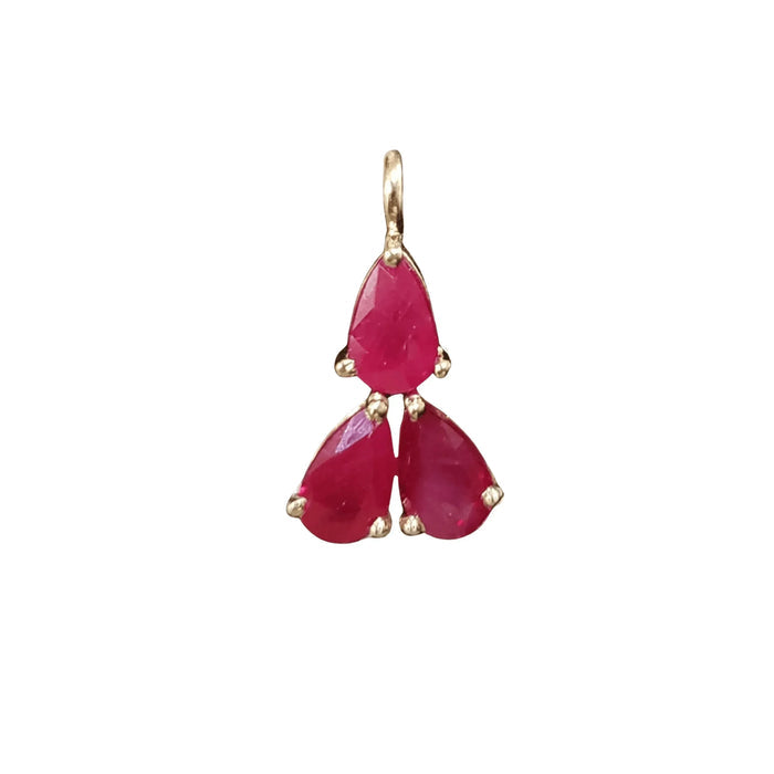 14k Gold Ruby Pendant Leaf Shape Charm Natural - K Jewelry Accessories