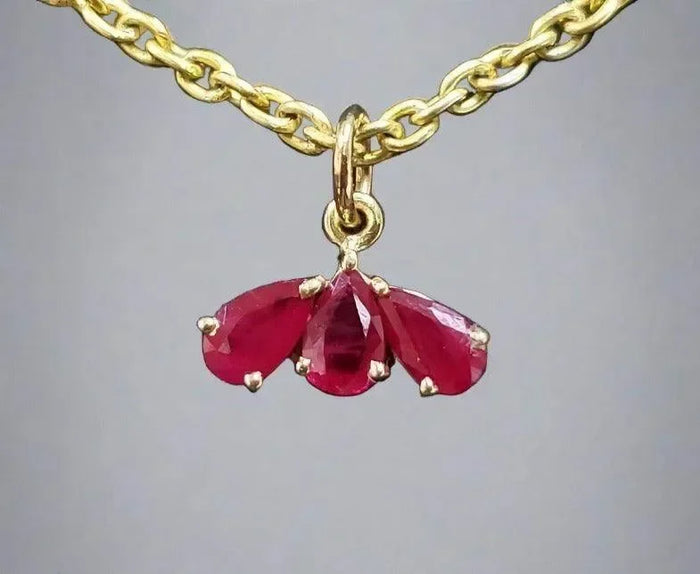 14k Gold Ruby Pendant Natural Gemstone jewelry - K Jewelry Accessories