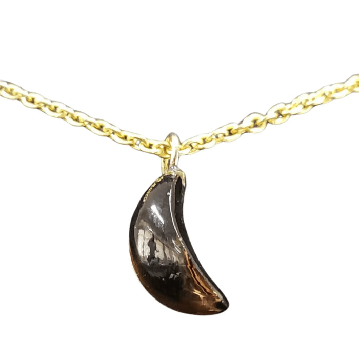 14k Gold smoky Quartz Pendant Moon shape - K Jewelry Accessories