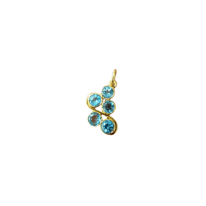 14k Gold Swiss Blue Topaz Dainty Pendant - K Jewelry Accessories