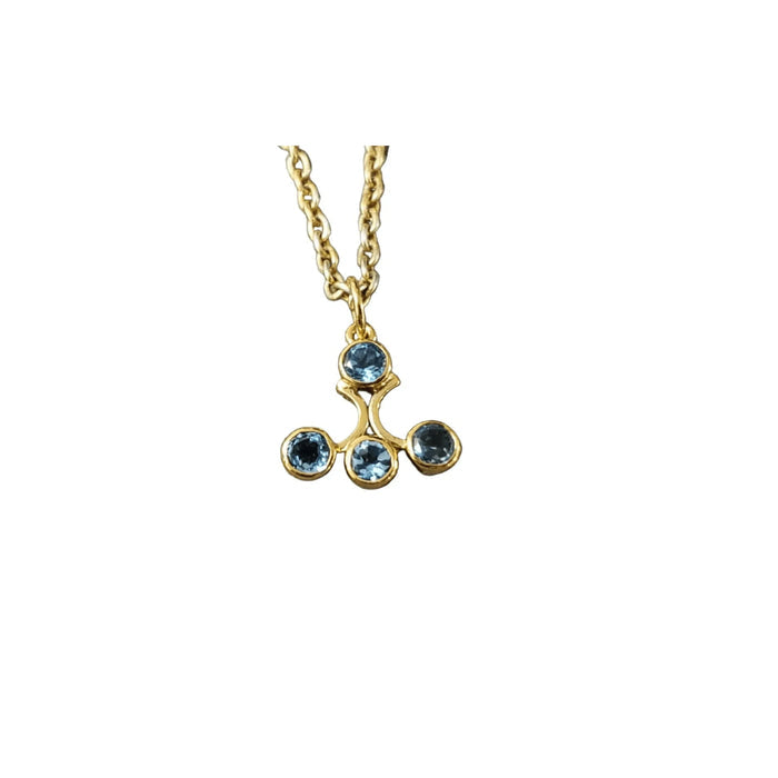 14k Gold Swiss Blue Topaz Gemstone Pendant - K Jewelry Accessories